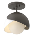 Hubbardton Forge, Brooklyn Double Shade Semi-Flush, SEMI FLUSH MOUNT LIGHT