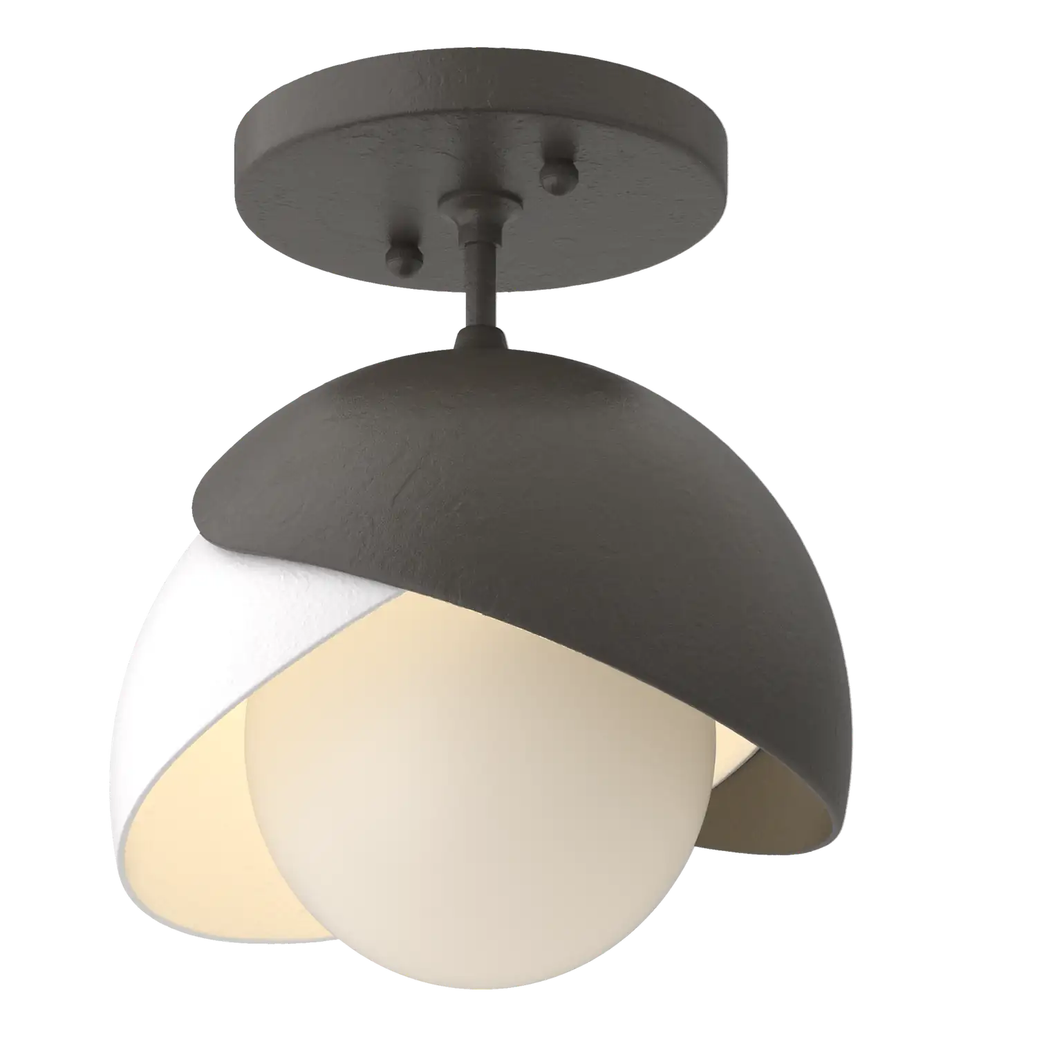 Hubbardton Forge, Brooklyn Double Shade Semi-Flush, SEMI FLUSH MOUNT LIGHT