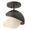 Hubbardton Forge, Brooklyn Double Shade Semi-Flush, SEMI FLUSH MOUNT LIGHT