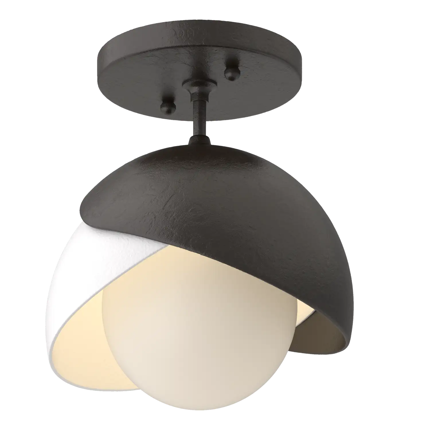 Hubbardton Forge, Brooklyn Double Shade Semi-Flush, SEMI FLUSH MOUNT LIGHT