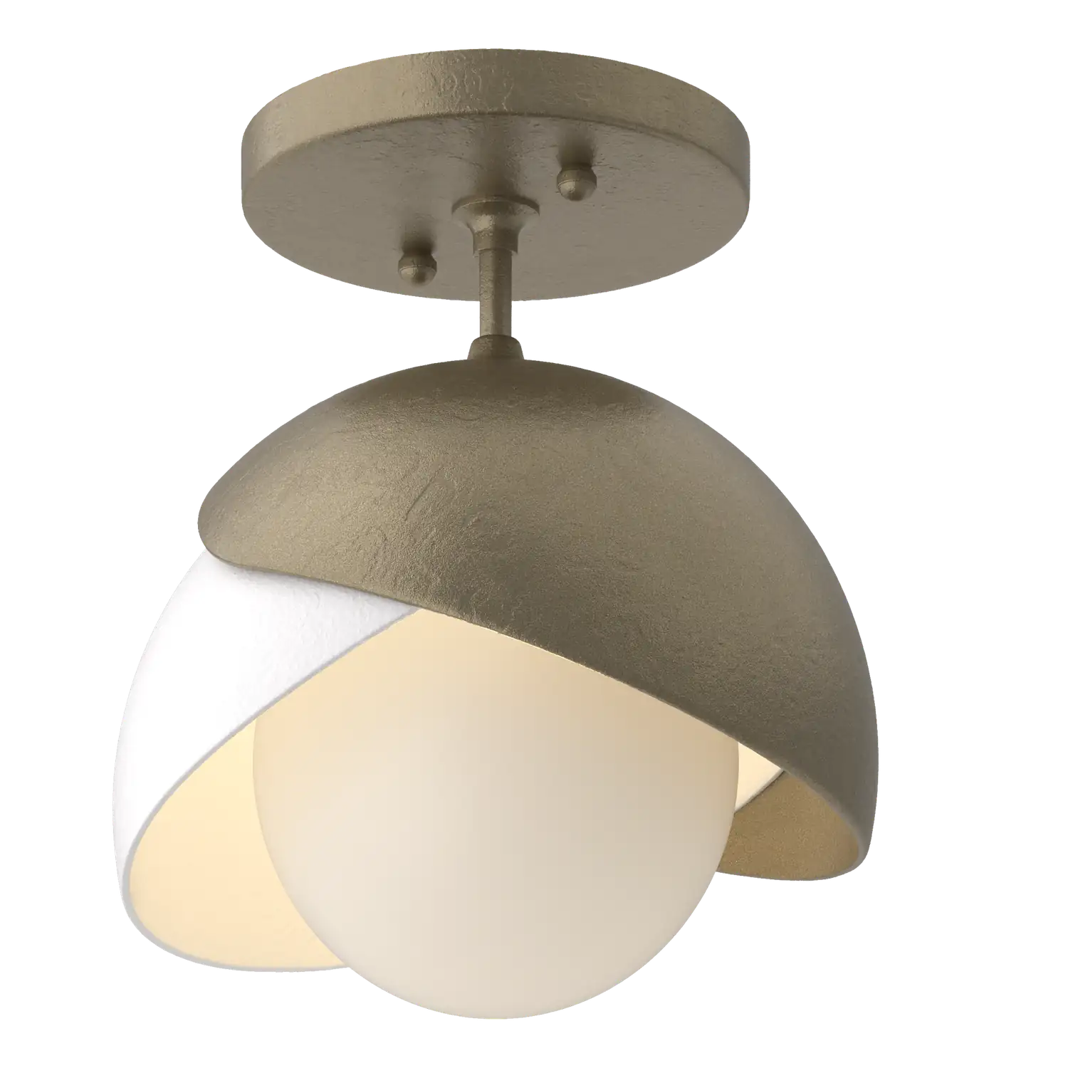 Hubbardton Forge, Brooklyn Double Shade Semi-Flush, SEMI FLUSH MOUNT LIGHT