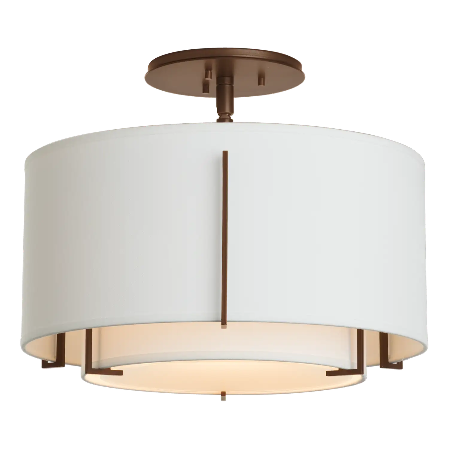 Hubbardton Forge, Exos Double Shade Semi-Flush, SEMI FLUSH MOUNT LIGHT
