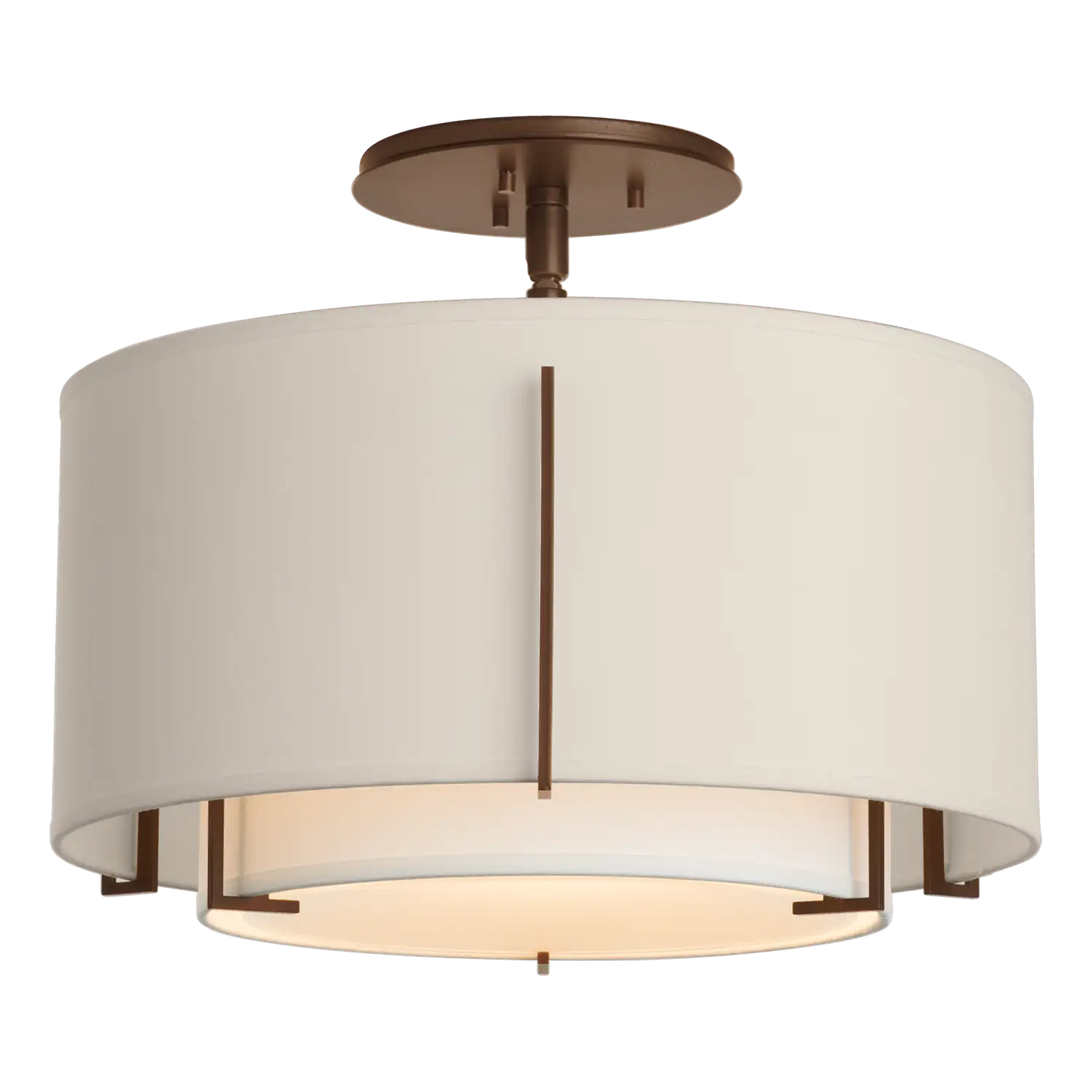 Hubbardton Forge, Exos Double Shade Semi-Flush, SEMI FLUSH MOUNT LIGHT