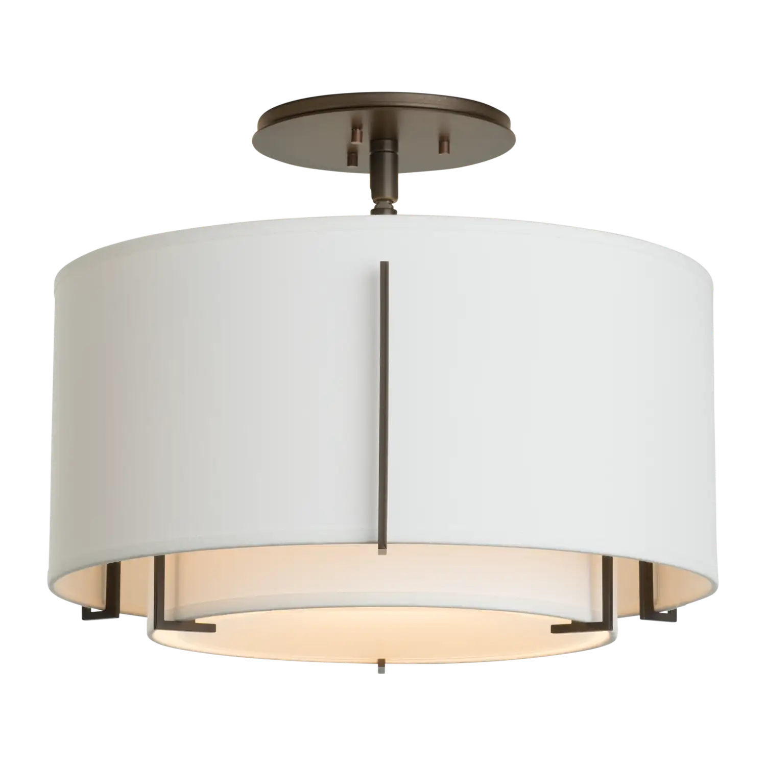 Hubbardton Forge, Exos Double Shade Semi-Flush, SEMI FLUSH MOUNT LIGHT