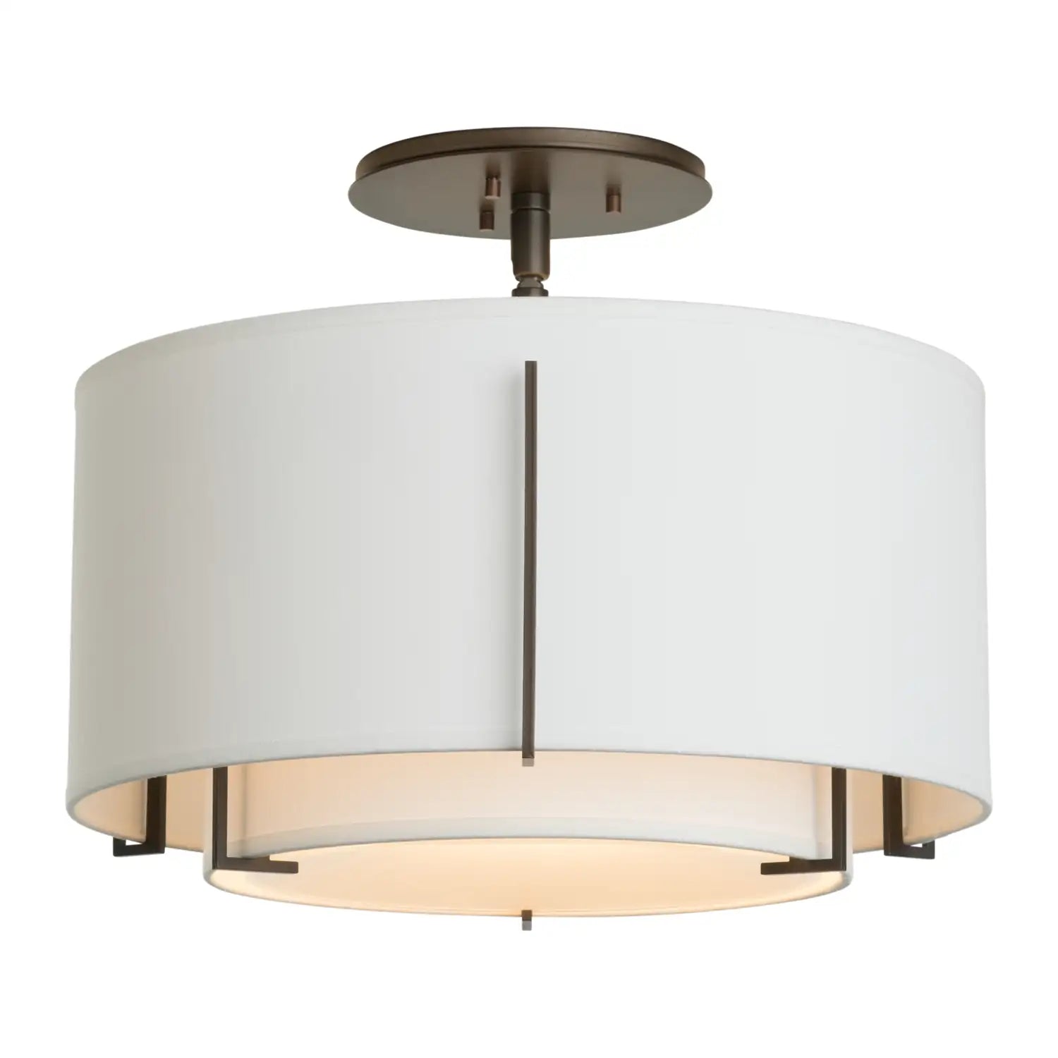 Hubbardton Forge, Exos Double Shade Semi-Flush, SEMI FLUSH MOUNT LIGHT
