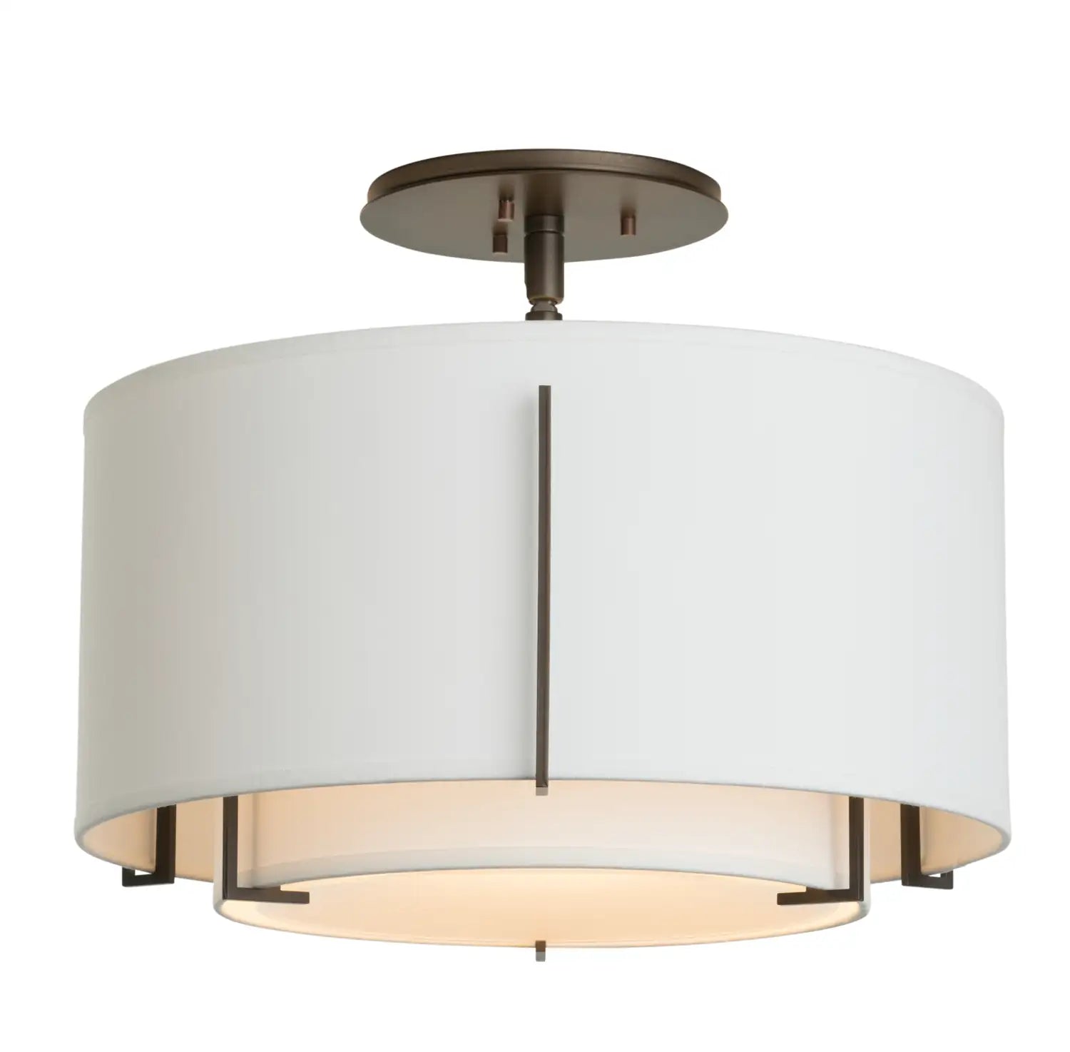 Hubbardton Forge, Exos Double Shade Semi-Flush, SEMI FLUSH MOUNT LIGHT