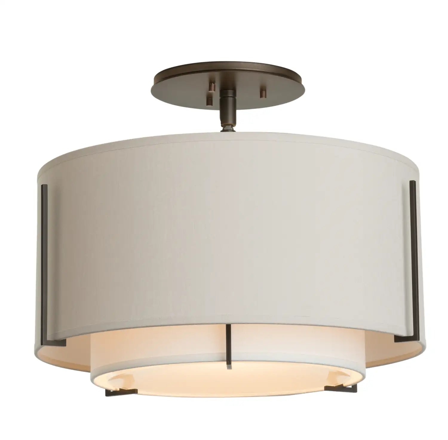 Hubbardton Forge, Exos Double Shade Semi-Flush, SEMI FLUSH MOUNT LIGHT