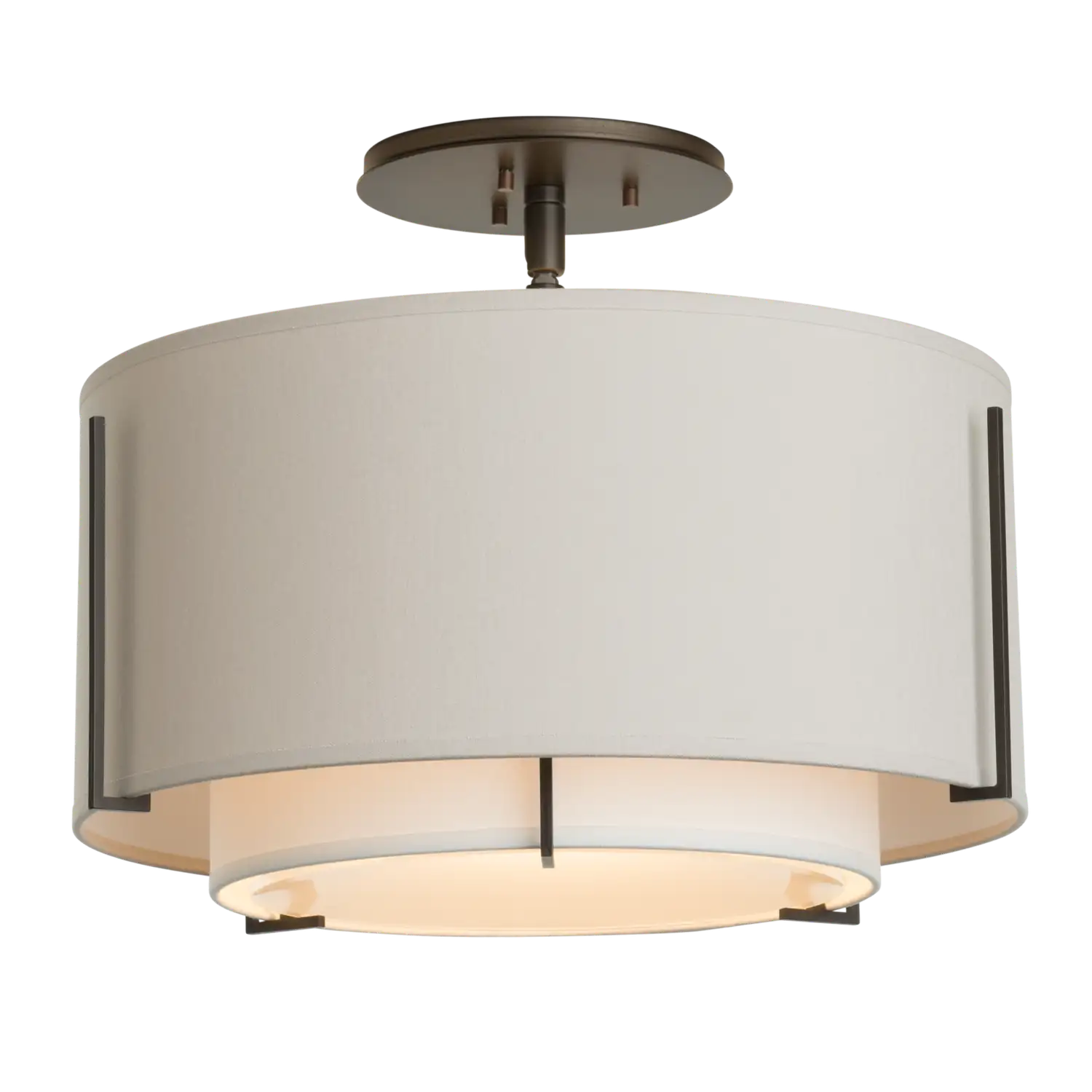 Hubbardton Forge, Exos Double Shade Semi-Flush, SEMI FLUSH MOUNT LIGHT