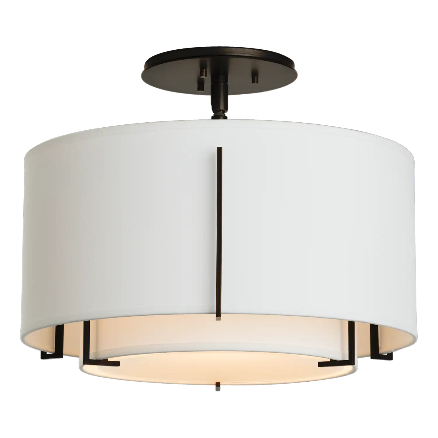Hubbardton Forge, Exos Double Shade Semi-Flush, SEMI FLUSH MOUNT LIGHT