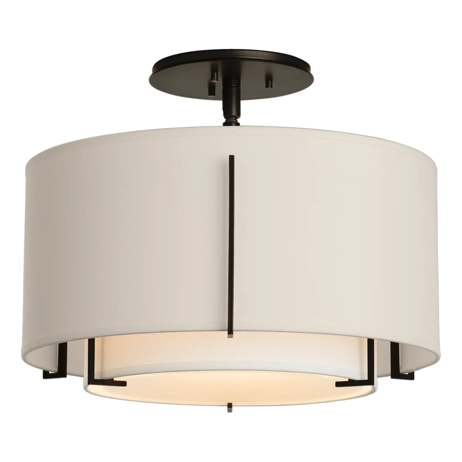 Hubbardton Forge, Exos Double Shade Semi-Flush, SEMI FLUSH MOUNT LIGHT