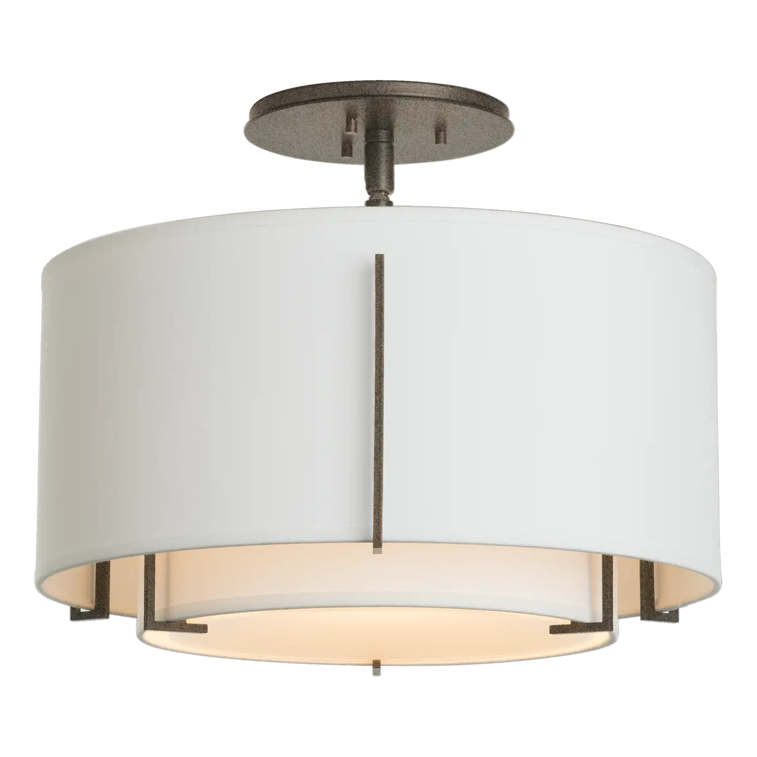 Hubbardton Forge, Exos Double Shade Semi-Flush, SEMI FLUSH MOUNT LIGHT