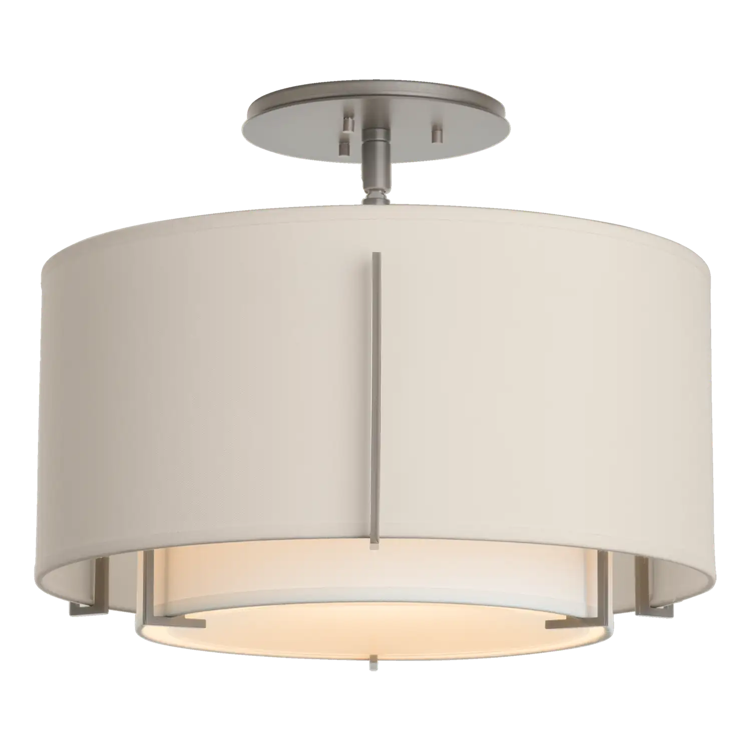 Hubbardton Forge, Exos Double Shade Semi-Flush, SEMI FLUSH MOUNT LIGHT