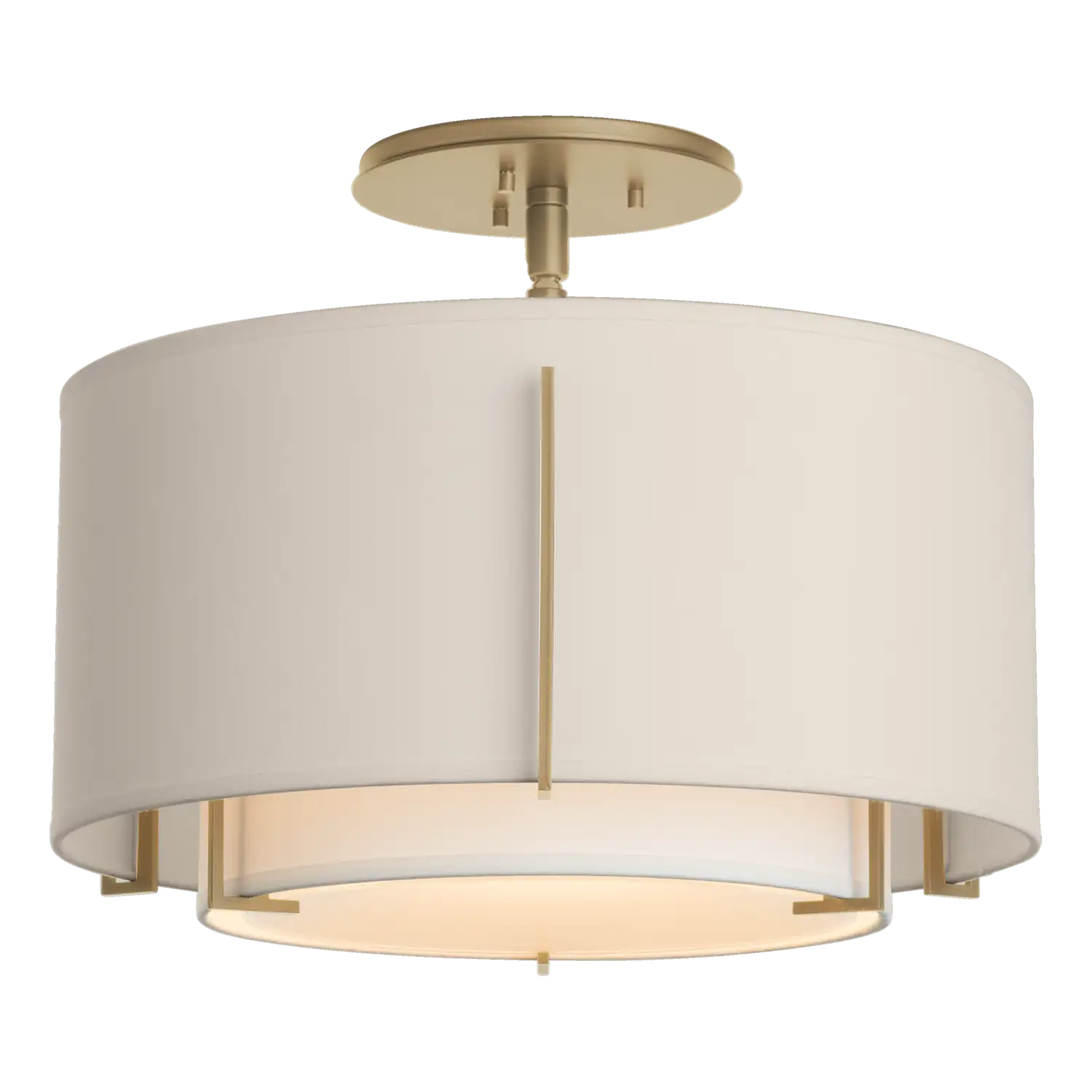 Hubbardton Forge, Exos Double Shade Semi-Flush, SEMI FLUSH MOUNT LIGHT