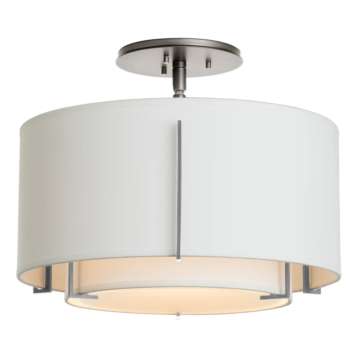 Hubbardton Forge, Exos Double Shade Semi-Flush, SEMI FLUSH MOUNT LIGHT