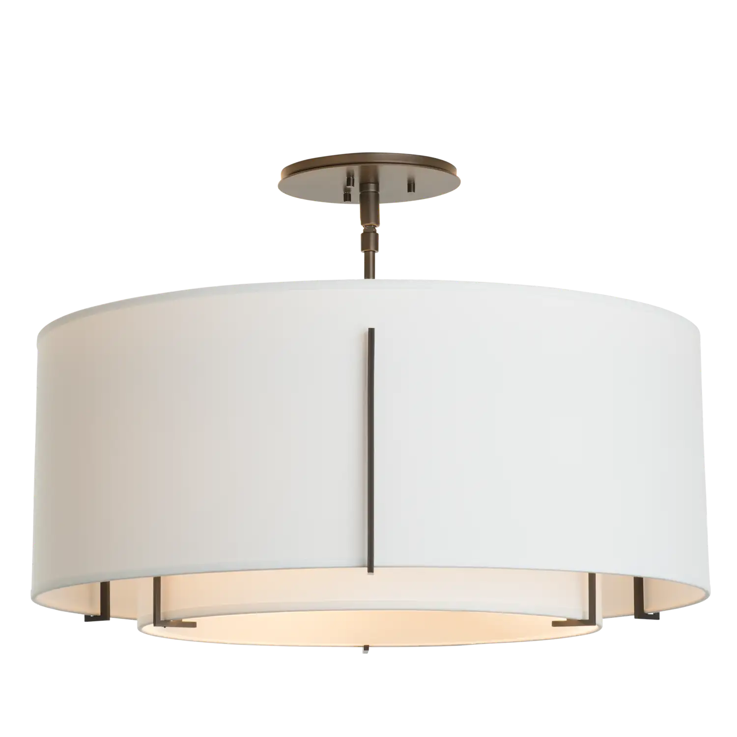 Hubbardton Forge, Exos Double Shade Semi-Flush, SEMI FLUSH MOUNT LIGHT
