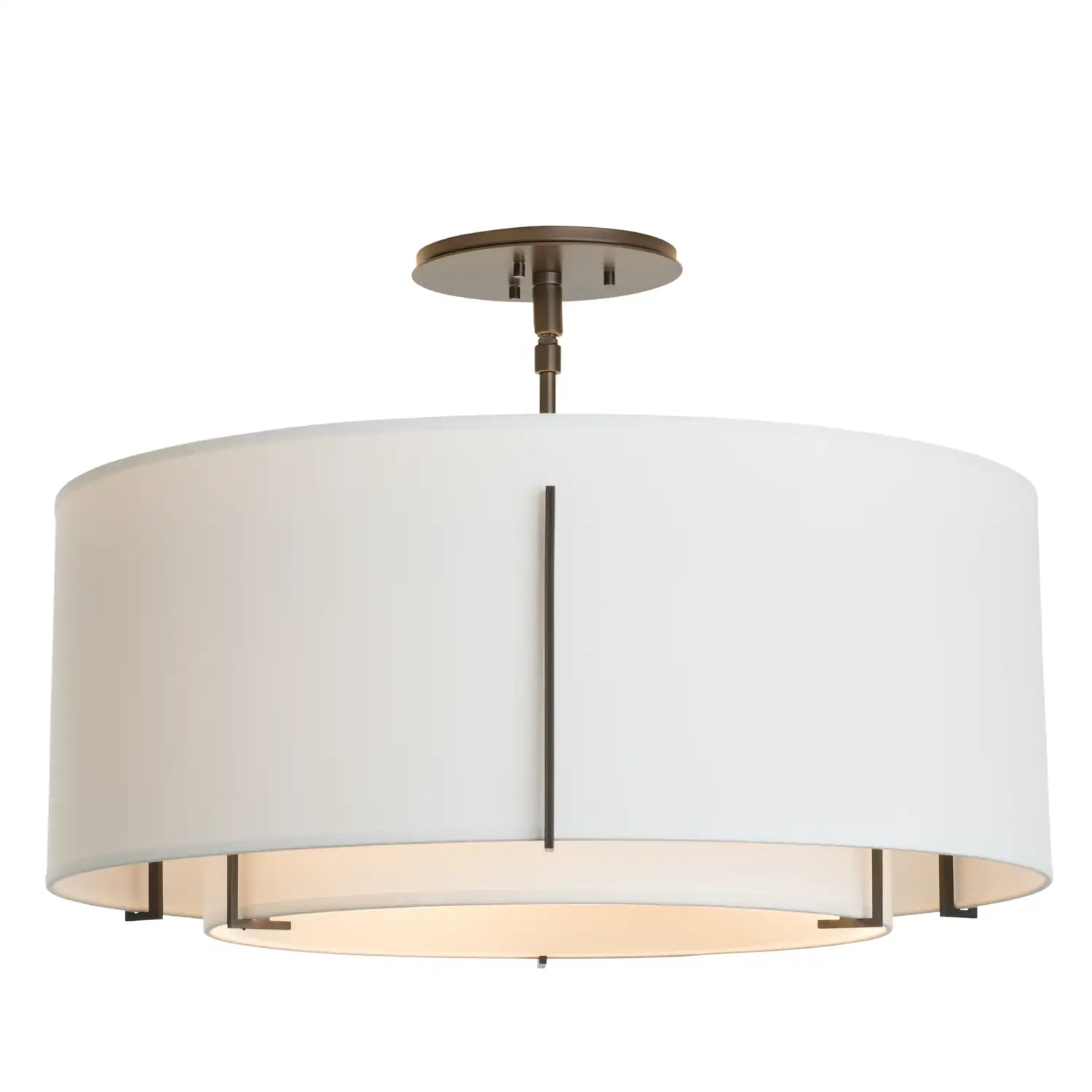 Hubbardton Forge, Exos Double Shade Semi-Flush, SEMI FLUSH MOUNT LIGHT
