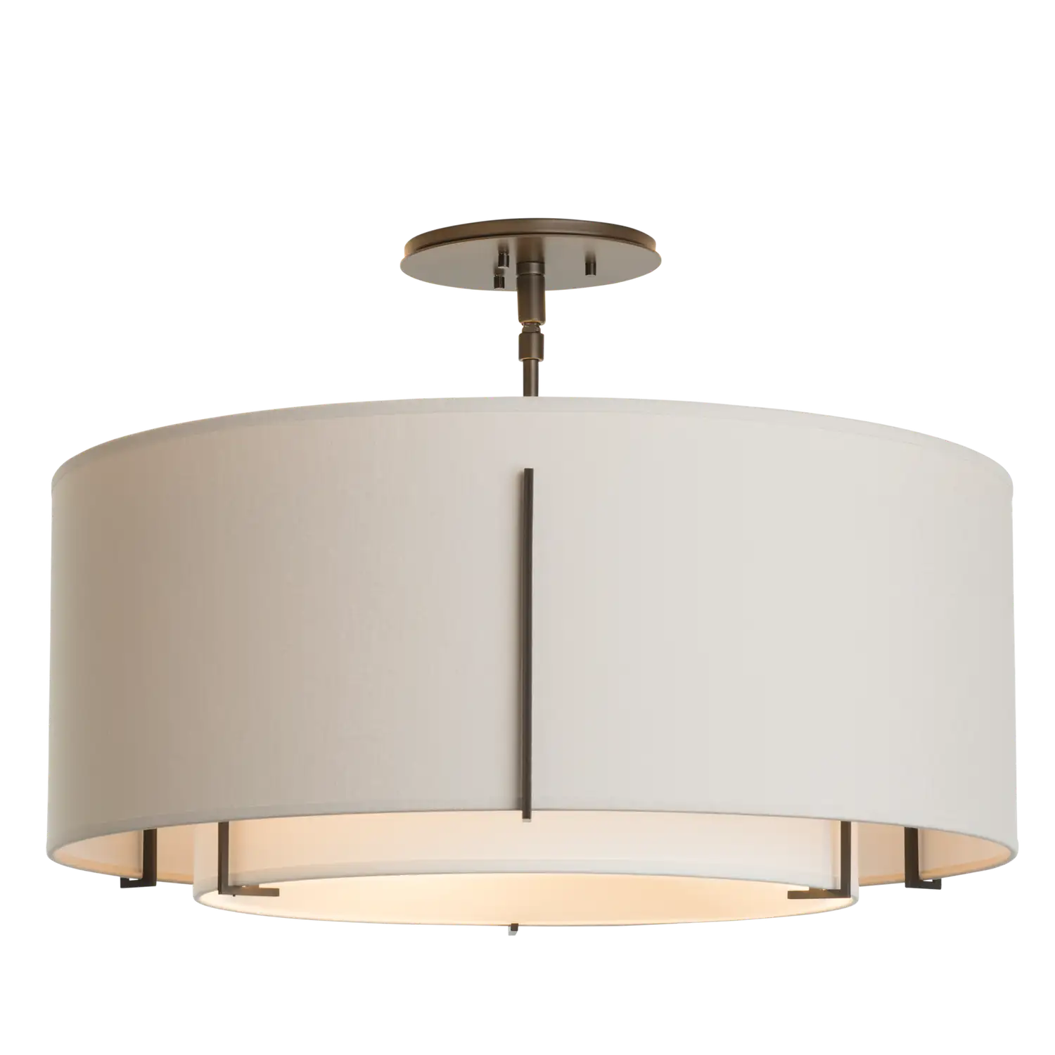 Hubbardton Forge, Exos Double Shade Semi-Flush, SEMI FLUSH MOUNT LIGHT