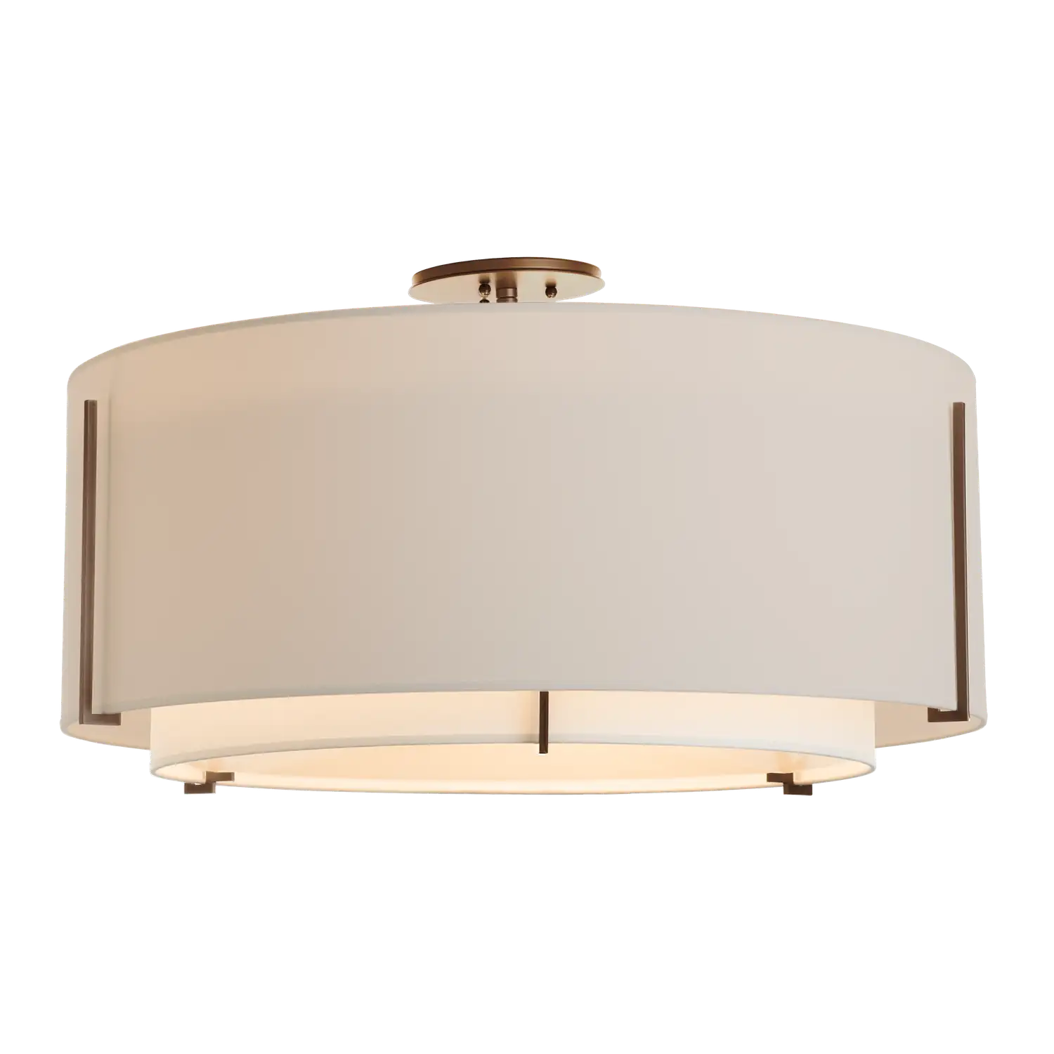 Hubbardton Forge, Exos Double Shade Semi-Flush, SEMI FLUSH MOUNT LIGHT