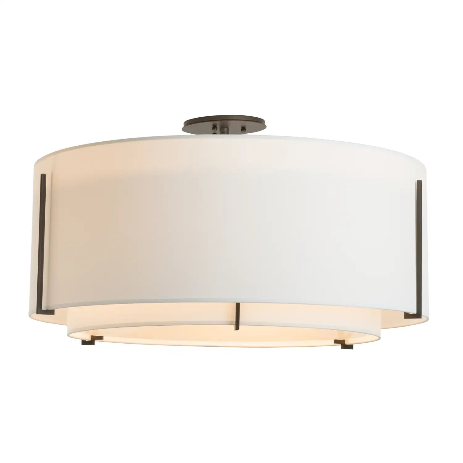 Hubbardton Forge, Exos Double Shade Semi-Flush, SEMI FLUSH MOUNT LIGHT