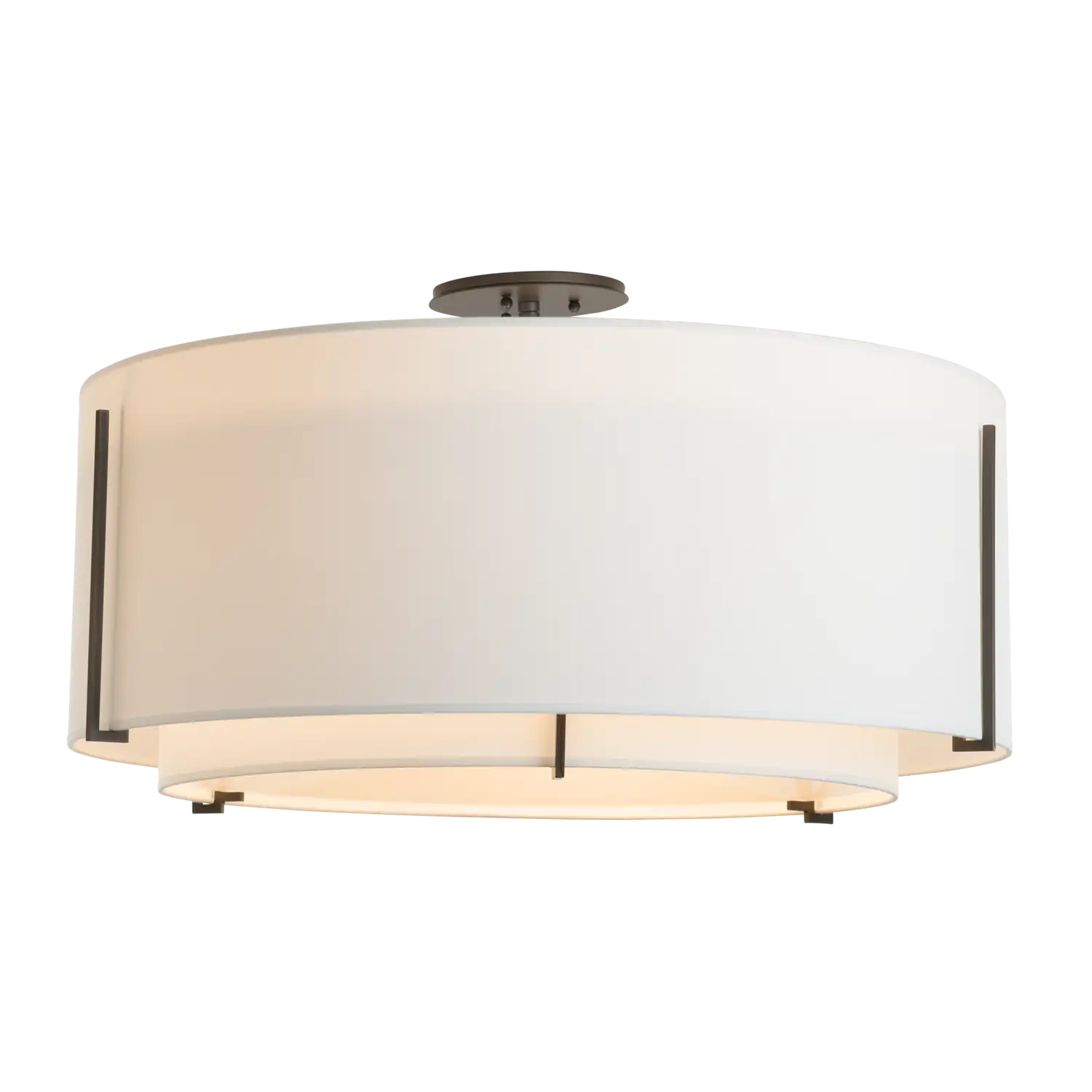 Hubbardton Forge, Exos Double Shade Semi-Flush, SEMI FLUSH MOUNT LIGHT