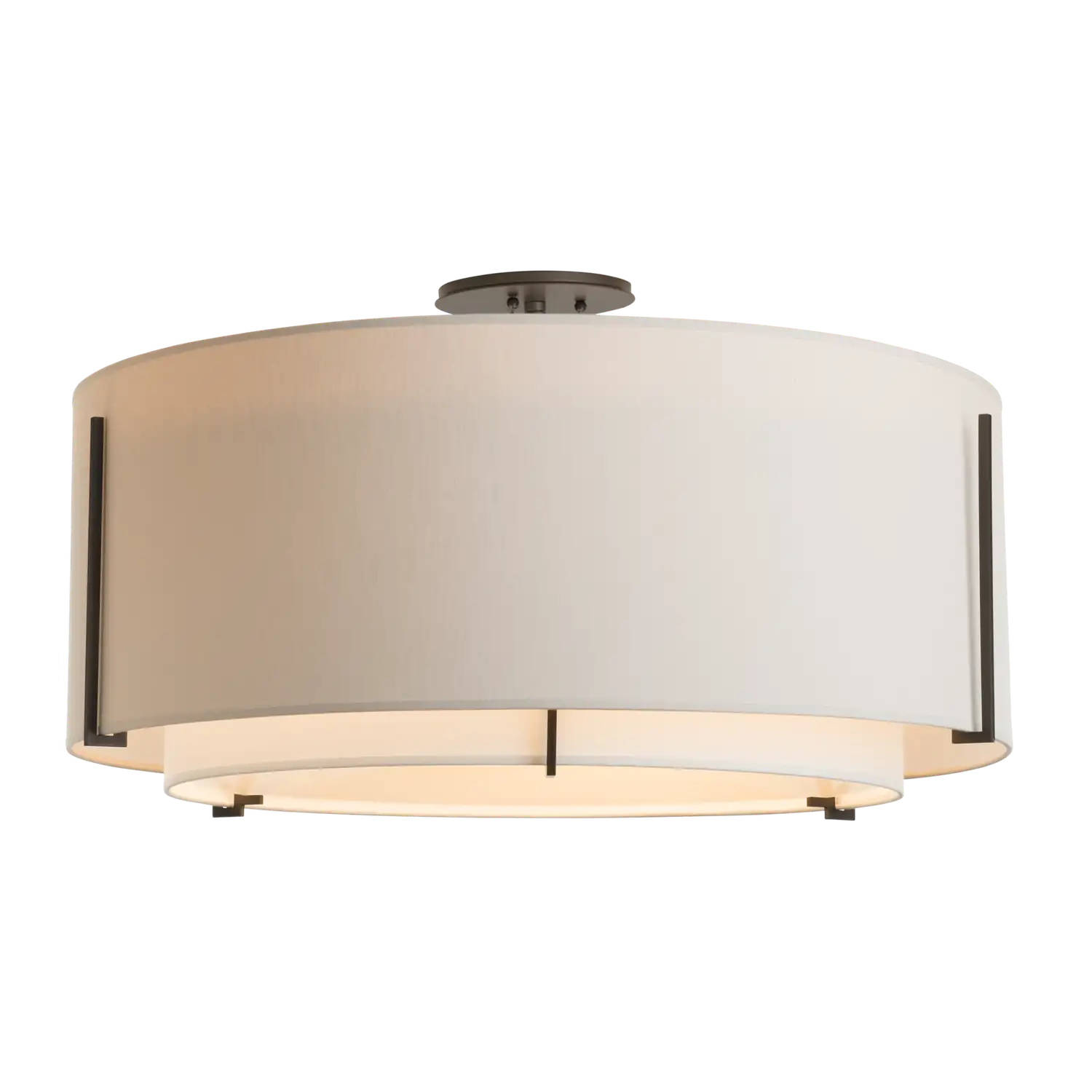 Hubbardton Forge, Exos Double Shade Semi-Flush, SEMI FLUSH MOUNT LIGHT
