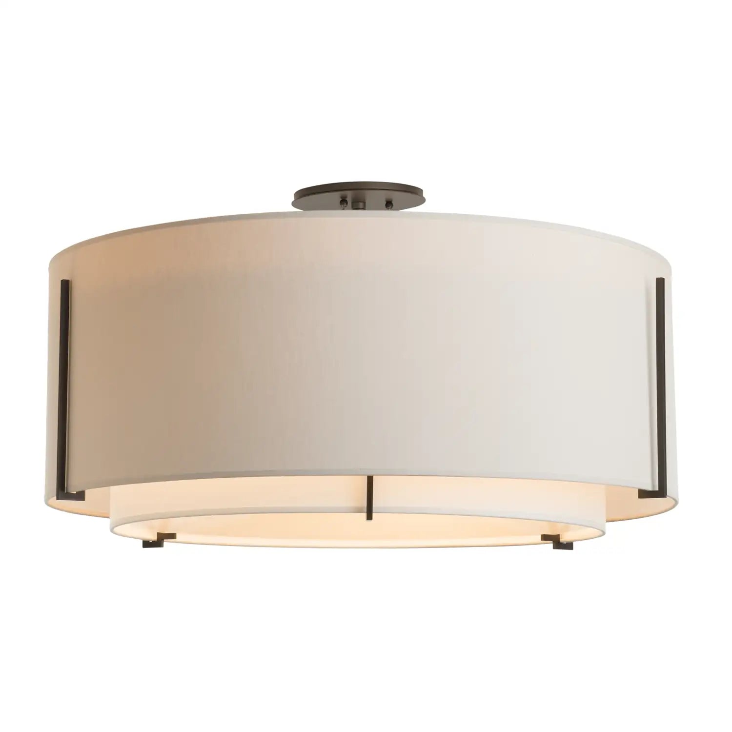 Hubbardton Forge, Exos Double Shade Semi-Flush, SEMI FLUSH MOUNT LIGHT