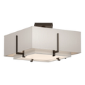 Hubbardton Forge, Exos Square Double Shade Semi-Flush, SEMI FLUSH MOUNT LIGHT