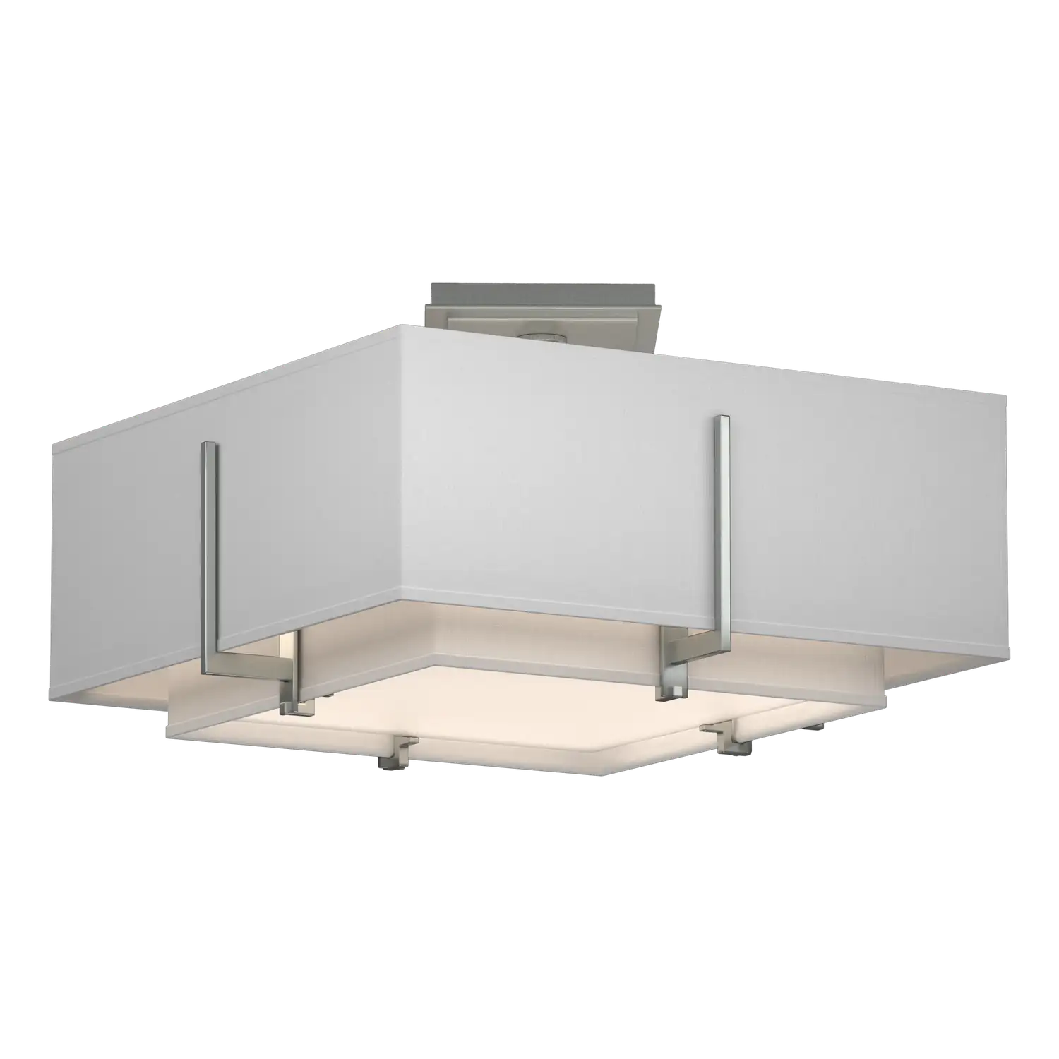 Hubbardton Forge, Exos Square Double Shade Semi-Flush, SEMI FLUSH MOUNT LIGHT
