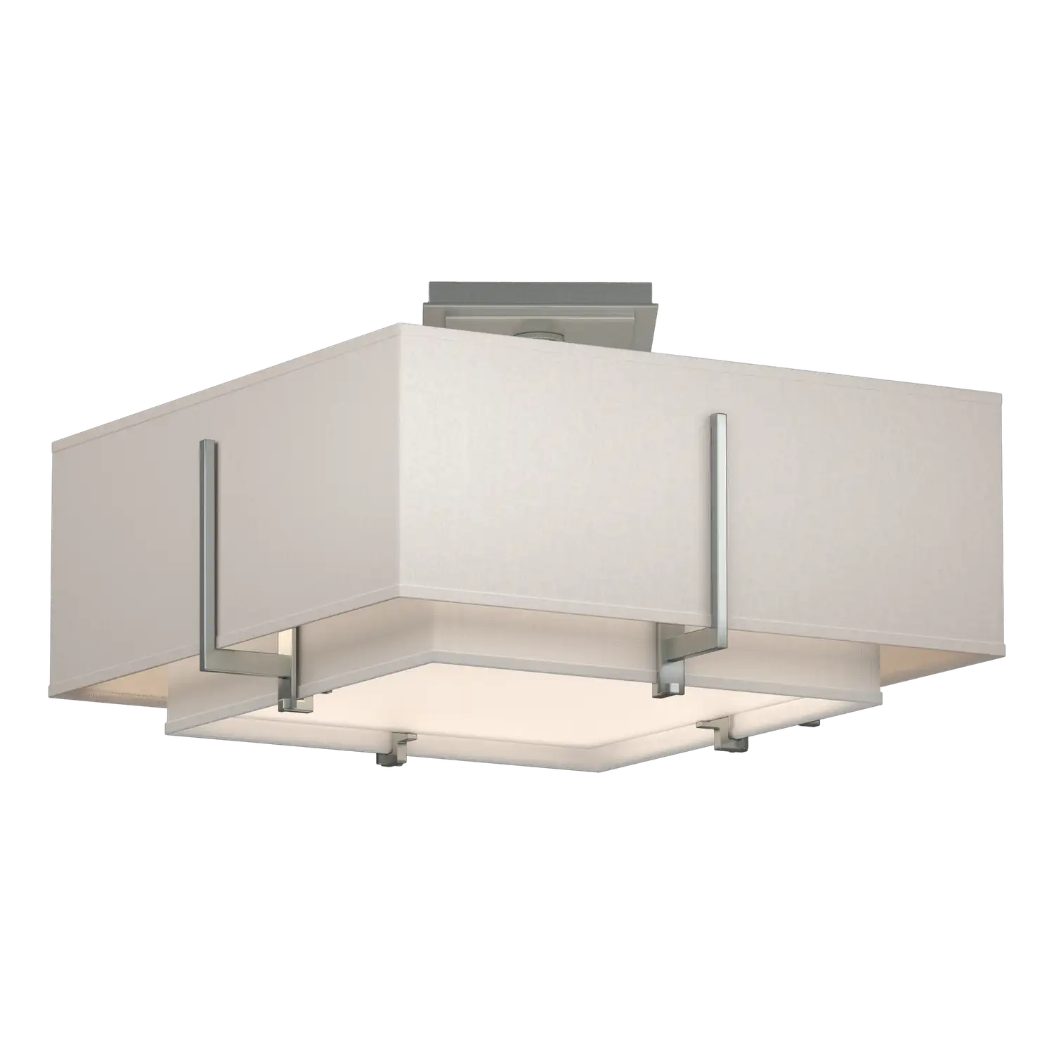 Hubbardton Forge, Exos Square Double Shade Semi-Flush, SEMI FLUSH MOUNT LIGHT