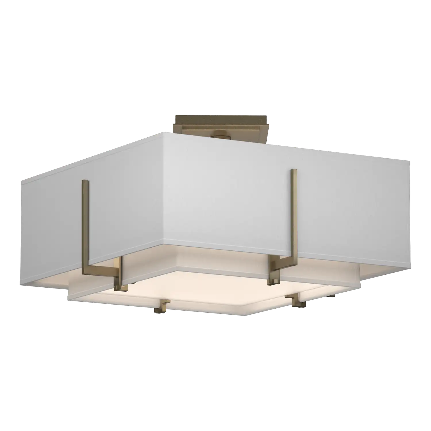 Hubbardton Forge, Exos Square Double Shade Semi-Flush, SEMI FLUSH MOUNT LIGHT