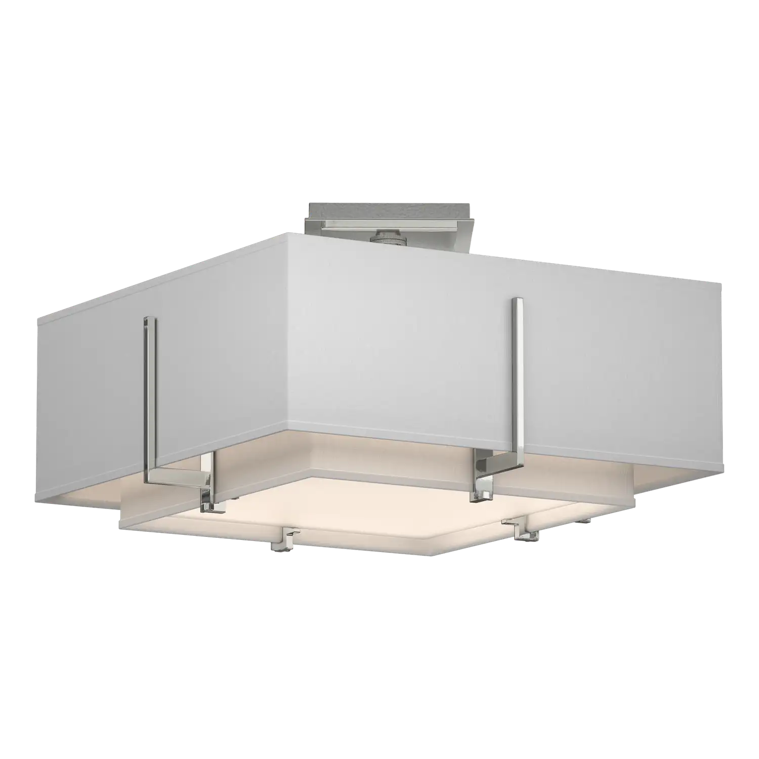 Hubbardton Forge, Exos Square Double Shade Semi-Flush, SEMI FLUSH MOUNT LIGHT