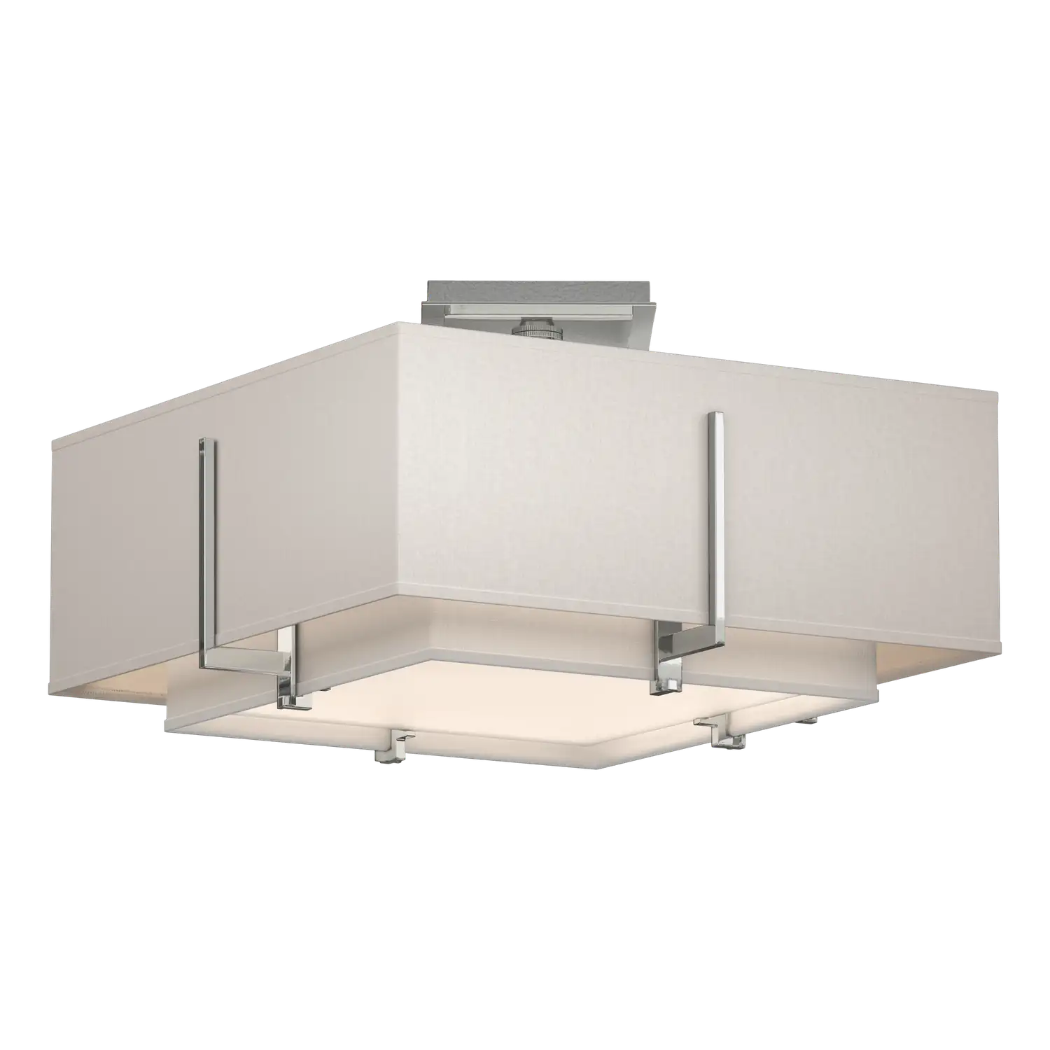 Hubbardton Forge, Exos Square Double Shade Semi-Flush, SEMI FLUSH MOUNT LIGHT