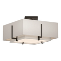 Hubbardton Forge, Exos Square Double Shade Semi-Flush, SEMI FLUSH MOUNT LIGHT