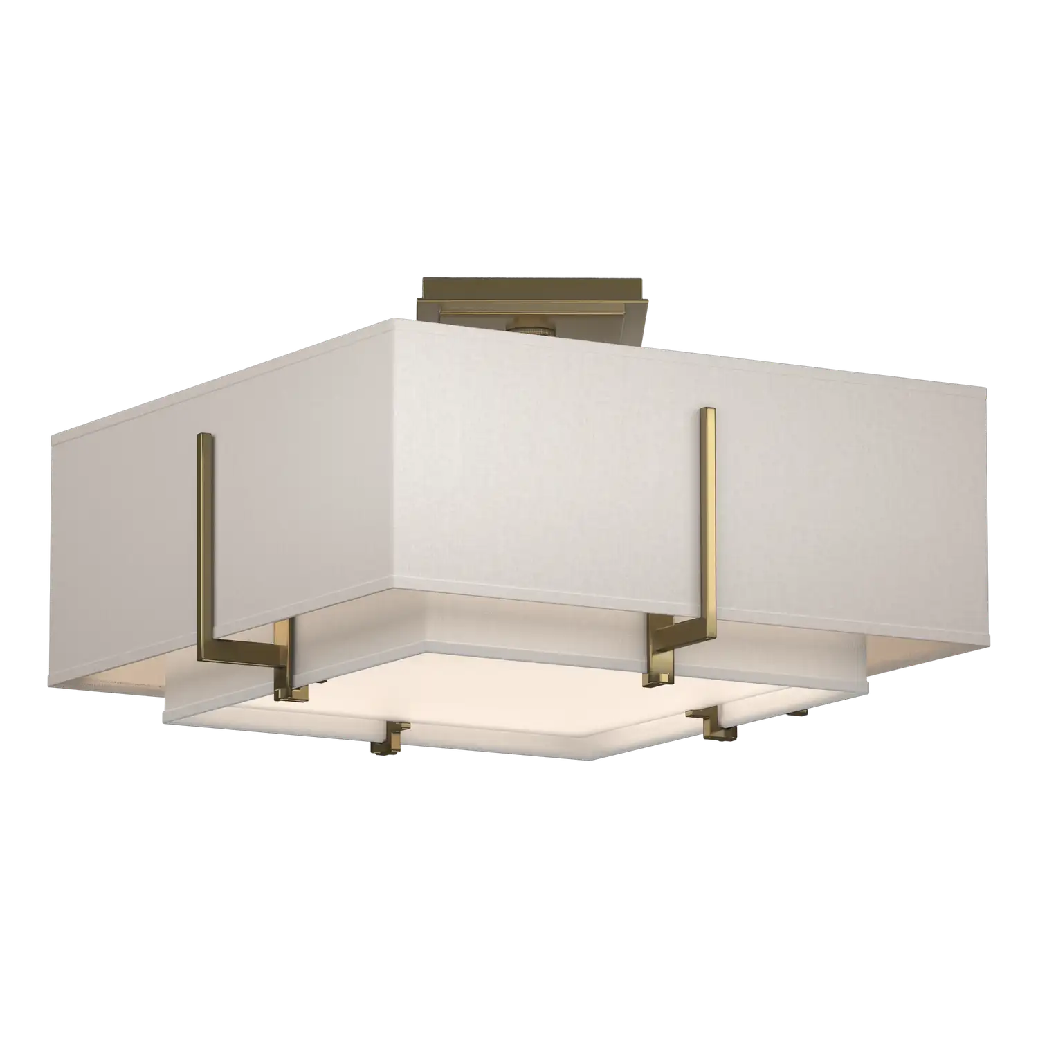 Hubbardton Forge, Exos Square Double Shade Semi-Flush, SEMI FLUSH MOUNT LIGHT