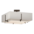 Hubbardton Forge, Exos Square Double Shade Semi-Flush, SEMI FLUSH MOUNT LIGHT