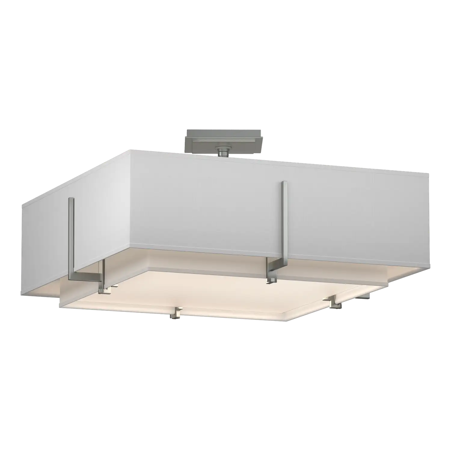 Hubbardton Forge, Exos Square Double Shade Semi-Flush, SEMI FLUSH MOUNT LIGHT