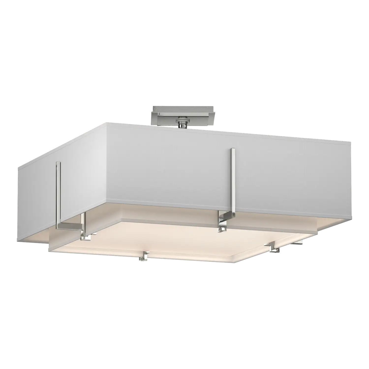 Hubbardton Forge, Exos Square Double Shade Semi-Flush, SEMI FLUSH MOUNT LIGHT