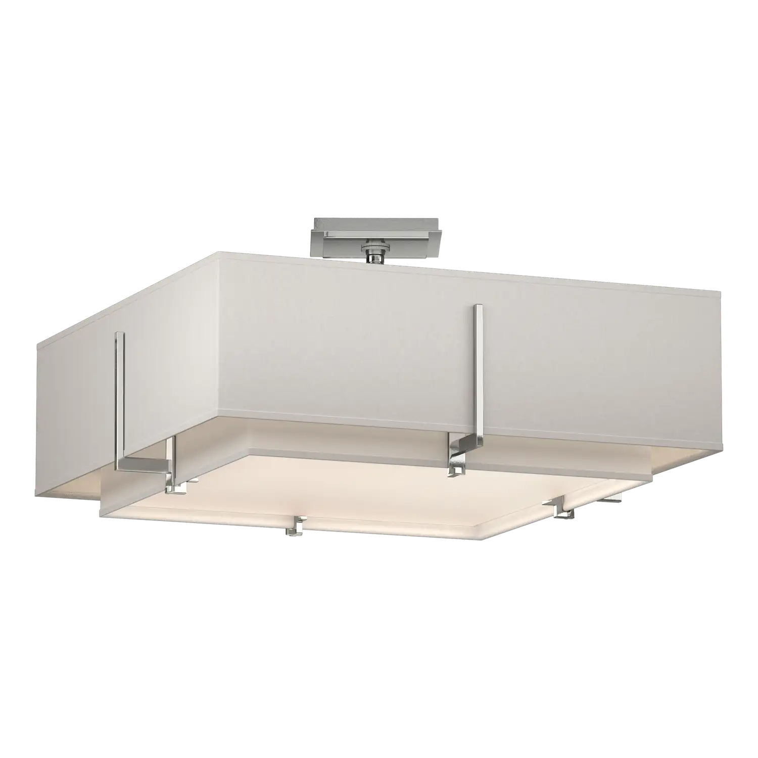 Hubbardton Forge, Exos Square Double Shade Semi-Flush, SEMI FLUSH MOUNT LIGHT