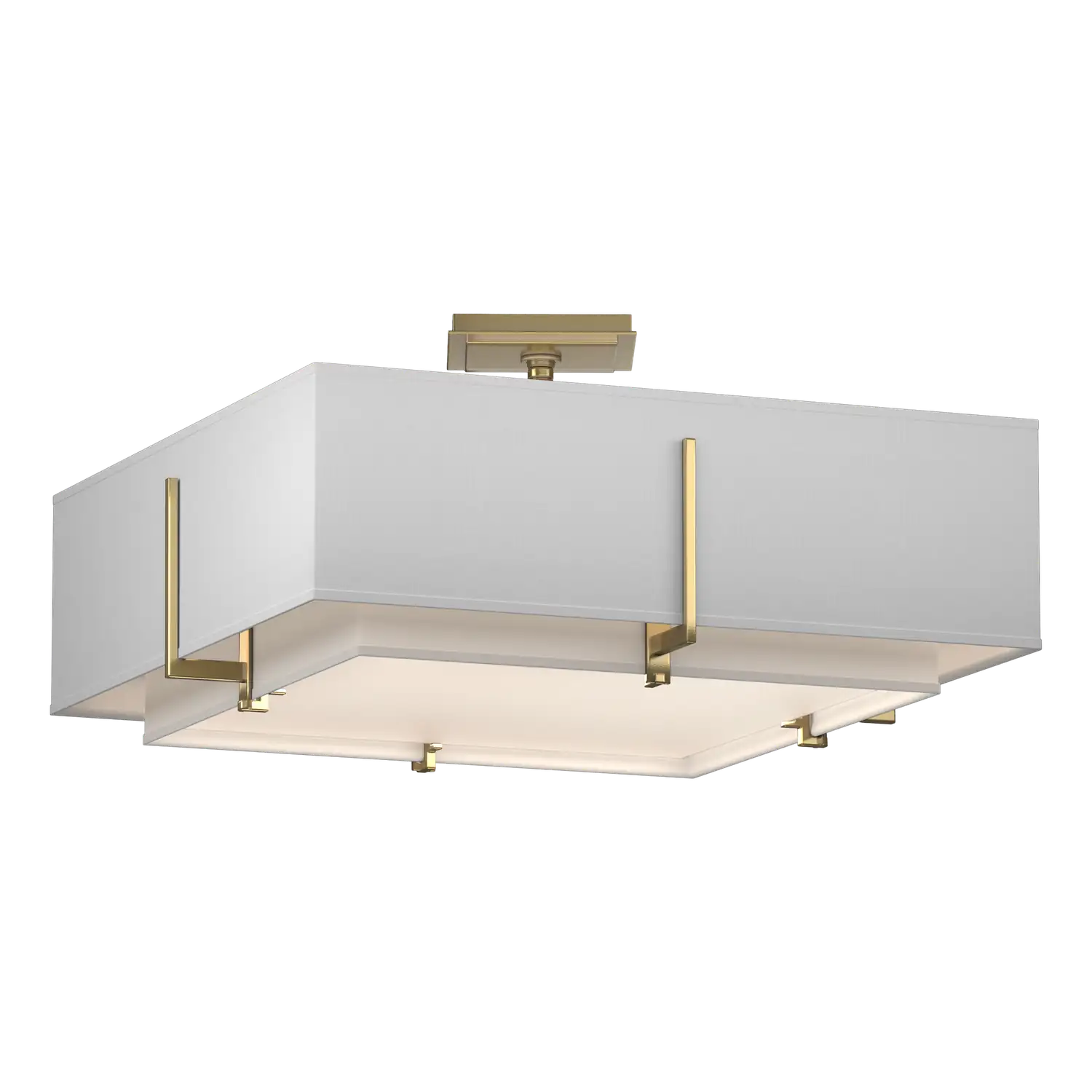 Hubbardton Forge, Exos Square Double Shade Semi-Flush, SEMI FLUSH MOUNT LIGHT