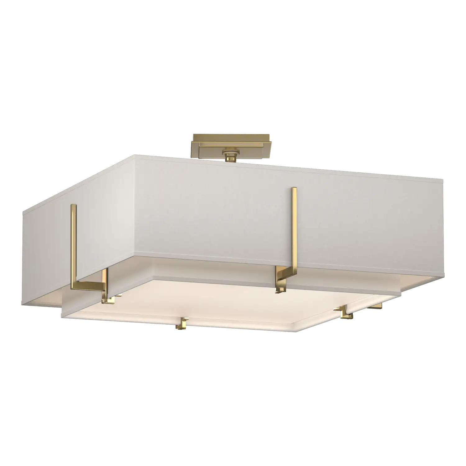 Hubbardton Forge, Exos Square Double Shade Semi-Flush, SEMI FLUSH MOUNT LIGHT