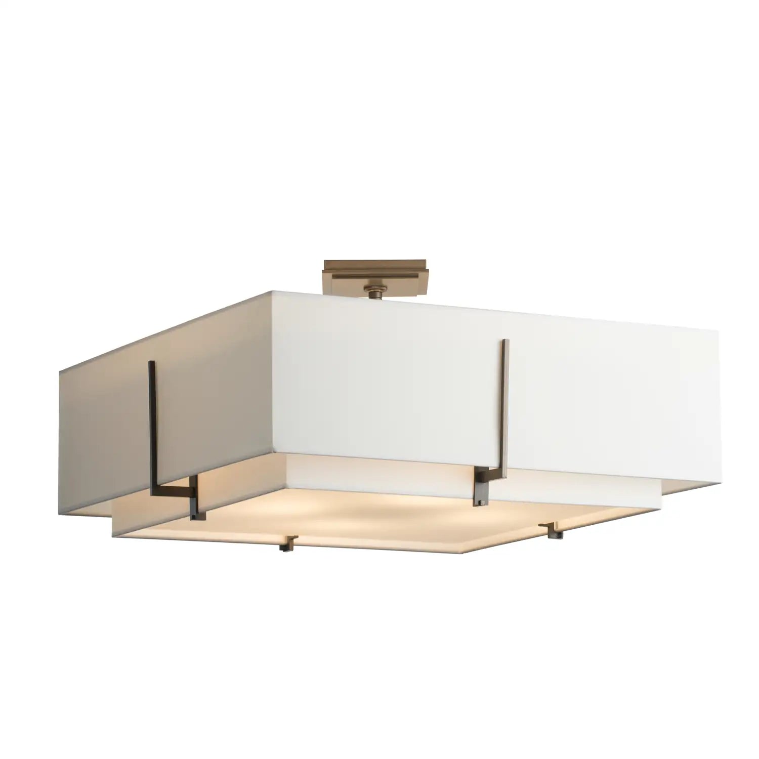 Hubbardton Forge, Exos Square Double Shade Semi-Flush, SEMI FLUSH MOUNT LIGHT