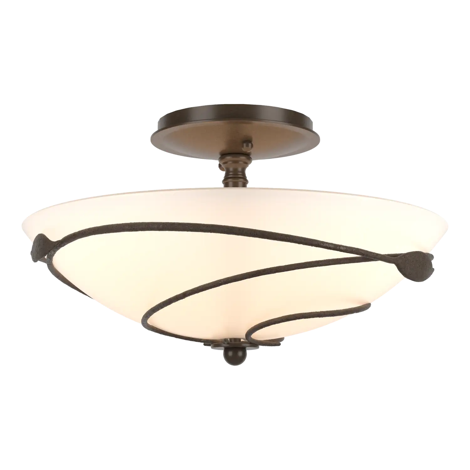 Hubbardton Forge, Forged Leaves Semi-Flush, SEMI FLUSH MOUNT LIGHT