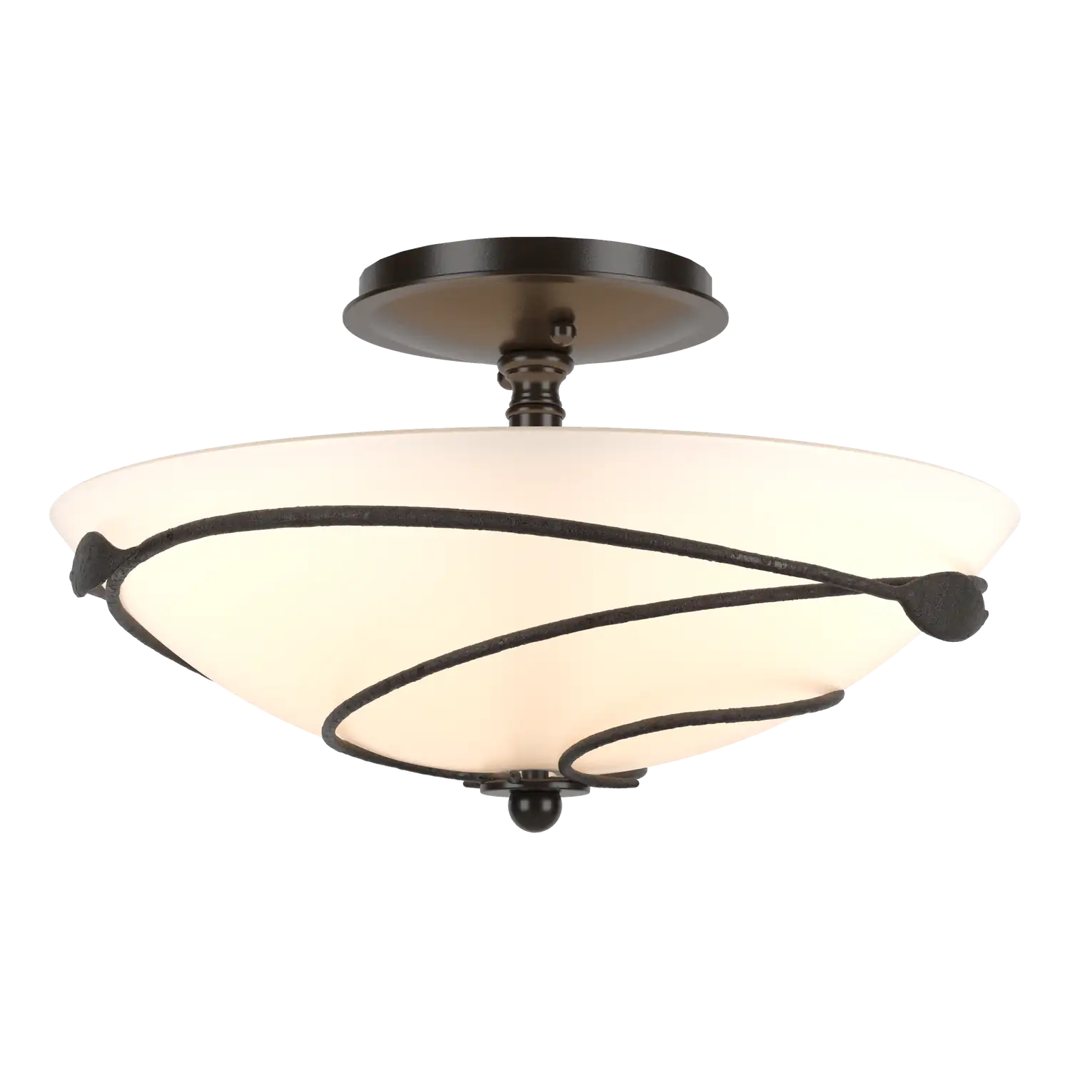 Hubbardton Forge, Forged Leaves Semi-Flush, SEMI FLUSH MOUNT LIGHT