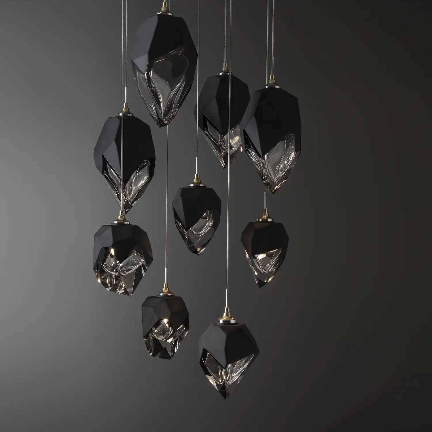 Hubbardton Forge, Chrysalis Mixed Crystal Pendant, PENDANT LIGHT