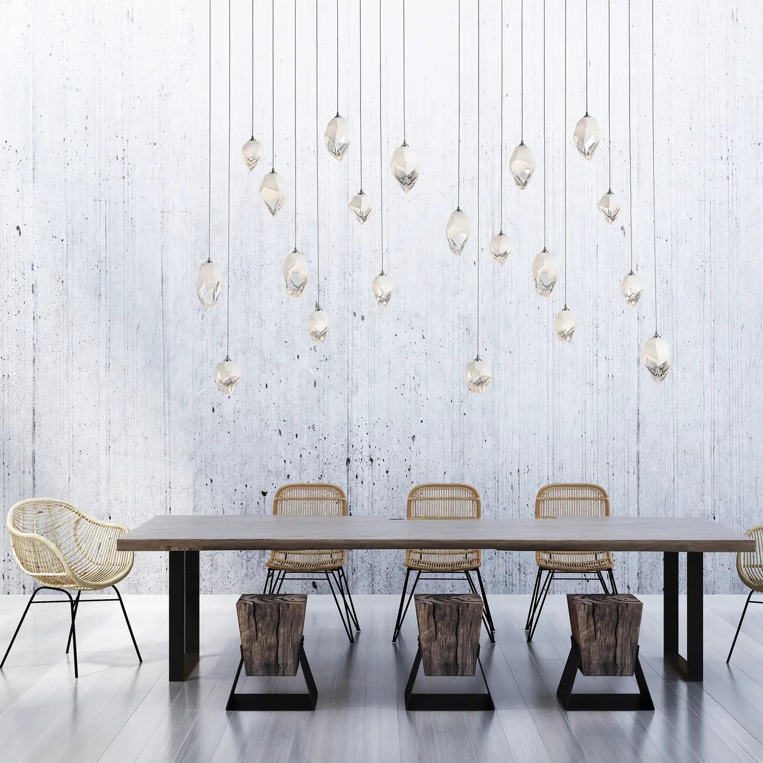 Hubbardton Forge, Chrysalis Mixed Crystal Pendant, PENDANT LIGHT