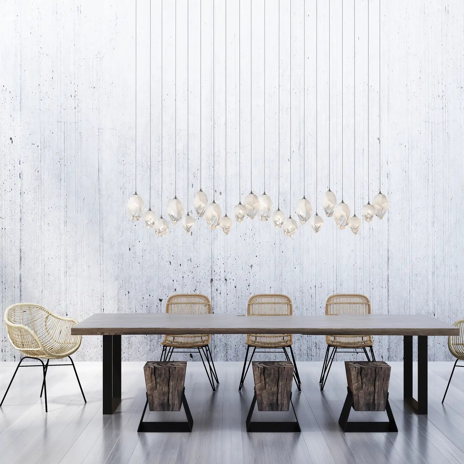 Hubbardton Forge, Chrysalis Mixed Crystal Pendant, PENDANT LIGHT