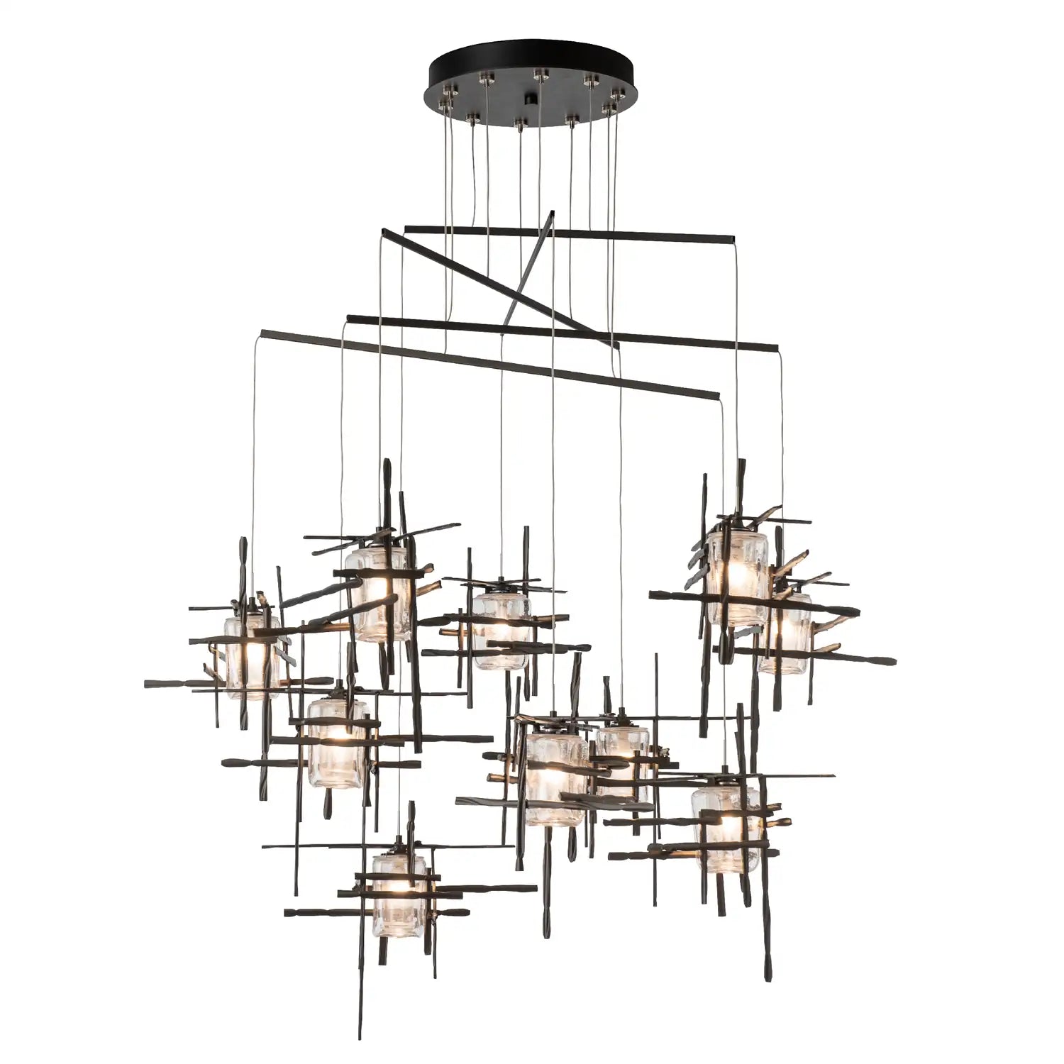 Hubbardton Forge, Tura Seeded Glass Mobile Pendant, CHANDELIER LIGHT