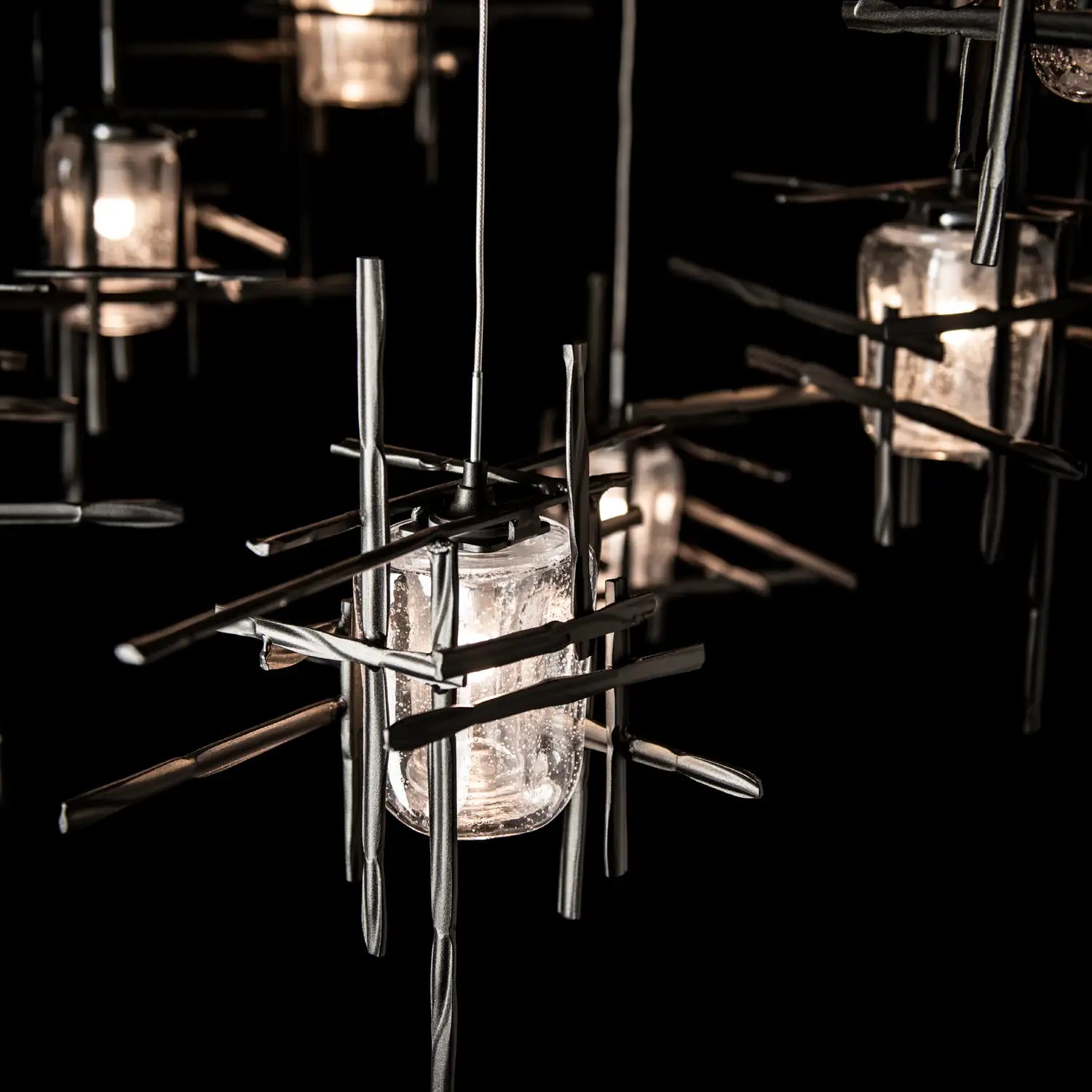 Hubbardton Forge, Tura Seeded Glass Mobile Pendant, CHANDELIER LIGHT