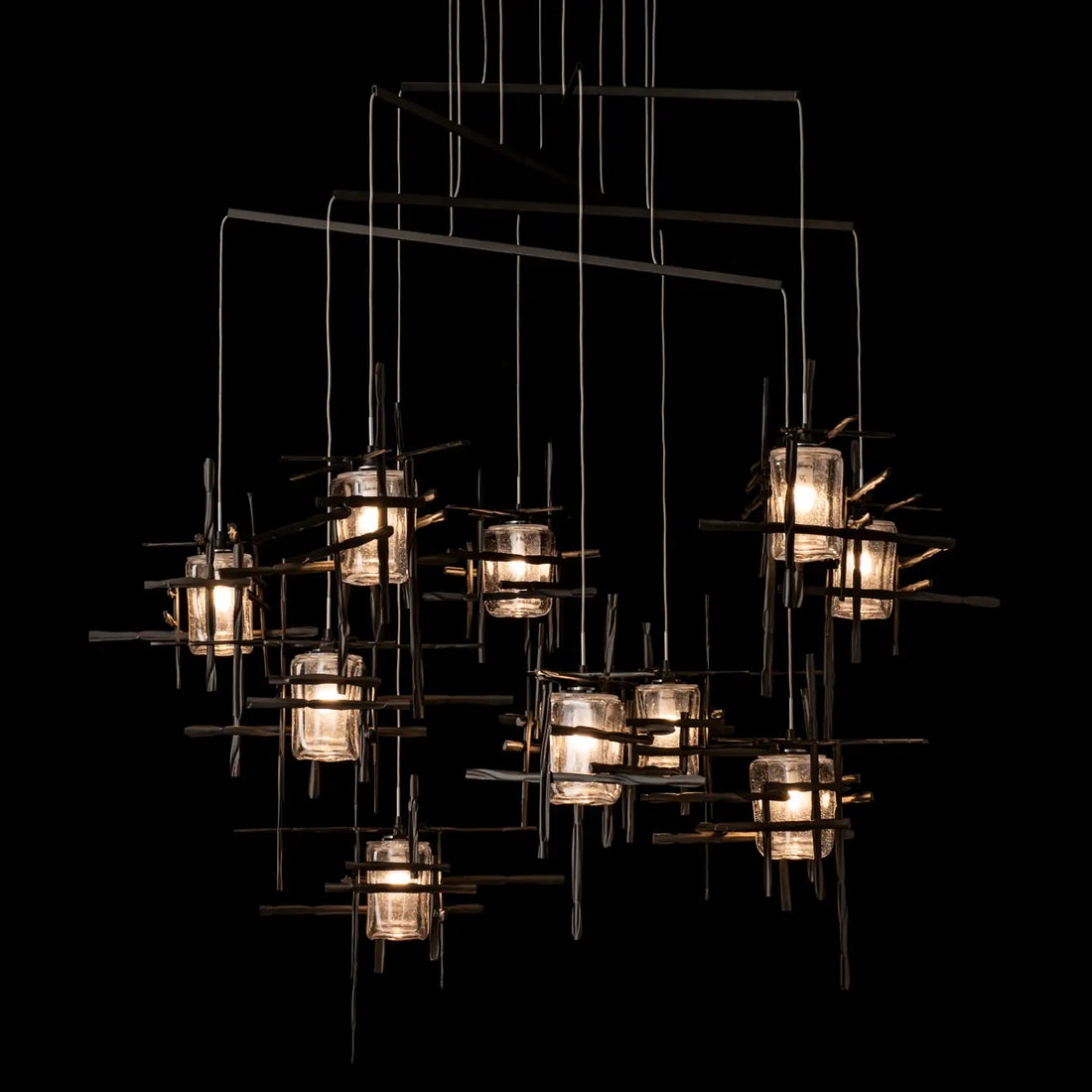 Hubbardton Forge, Tura Seeded Glass Mobile Pendant, CHANDELIER LIGHT