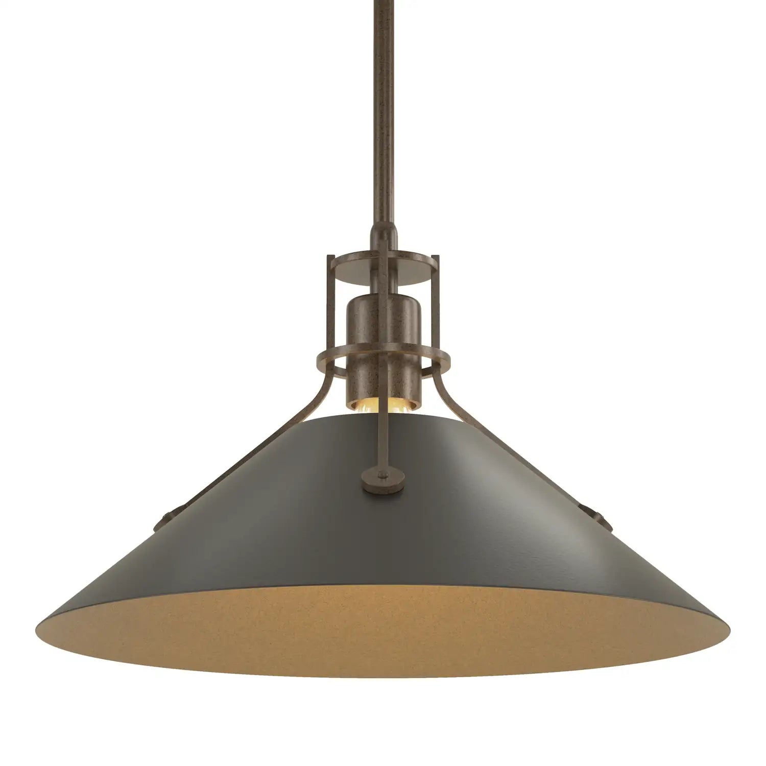 HUBBARDTON FORGE, HENRY STEEL SHADE PENDANT, PENDANT LIGHT